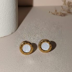 Mother-of-Pearl Roman Numeral Earrings