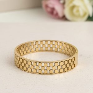 Gold Textured Bangle Bracelet