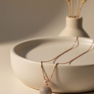 Pave ball pendant necklaces