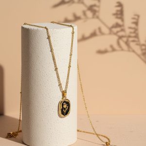 Golden rose pendants."