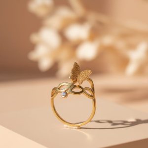 Butterfly gold ring