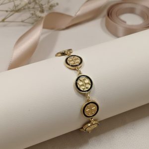 Circular Emblem Link Bracelet