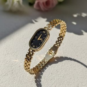 Gold Oval Watch Handcuff